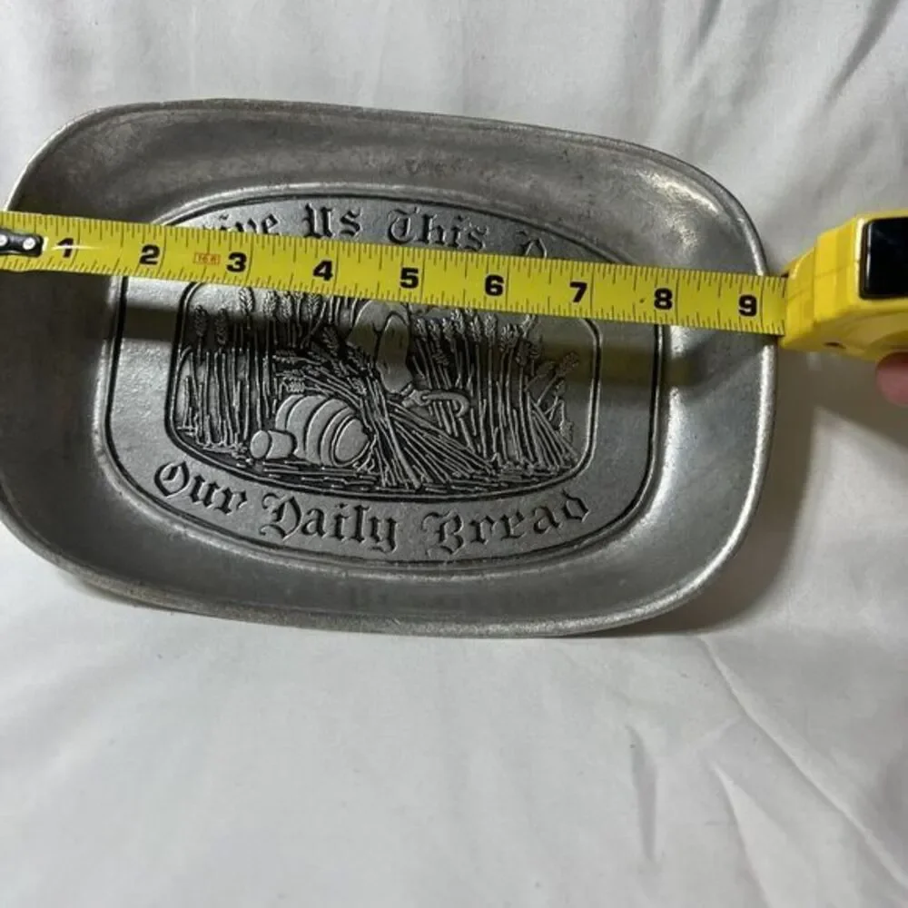 Wilton Columbia Bread Tray Plate Metalware Pewter‎ Give Us This Daily Bread